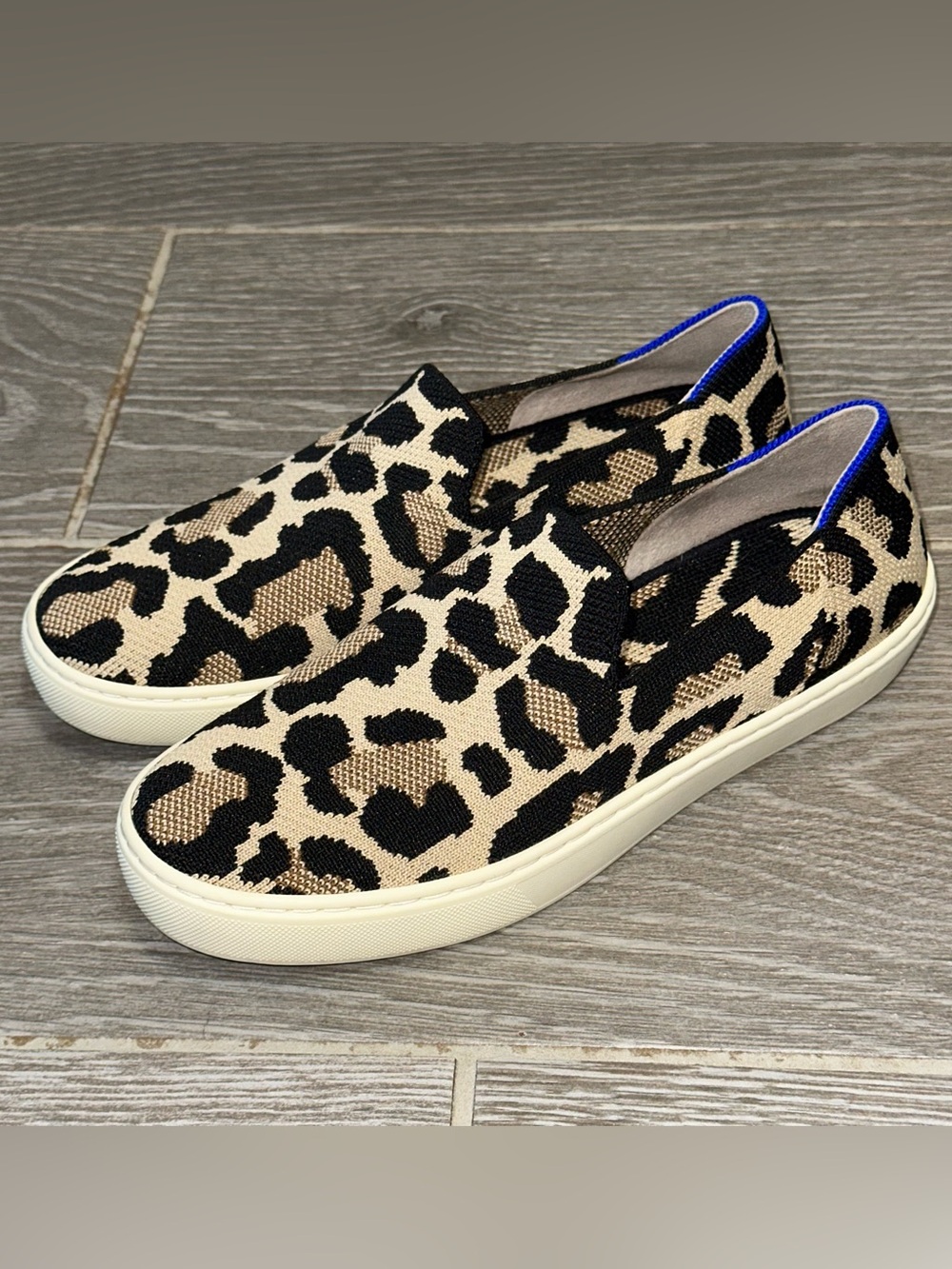 Rothy's The Original Desert Cat Womens 7.5 Sneaker Slip On Leopard Print Comfort